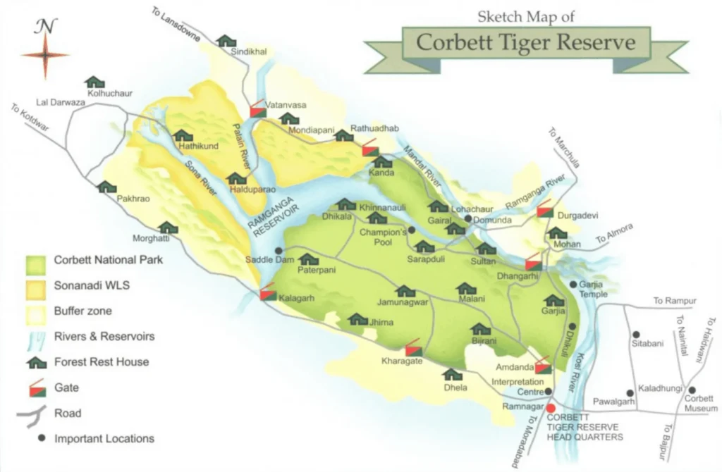 Jim Corbett National Park Map